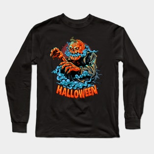 Halloween pumpkin head zombie Long Sleeve T-Shirt